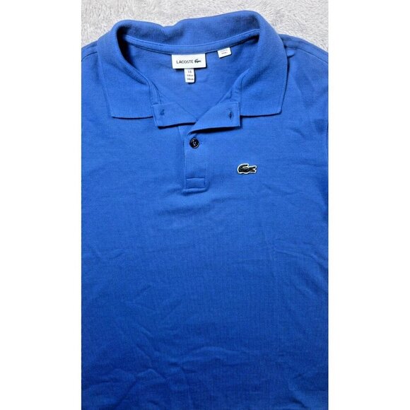 Lacoste Polo Short Sleeve Shirt Kids Size 14 Blue. Cotton. Crocodile. EUC - Picture 2 of 5